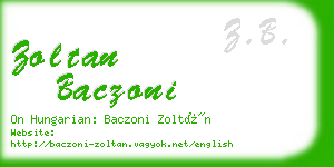 zoltan baczoni business card